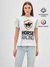 Женская базовая футболка / Horse racing