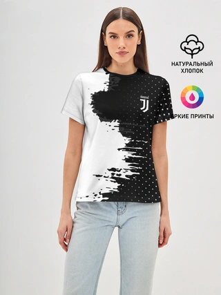 Женская базовая футболка / Juventus uniform black 2018