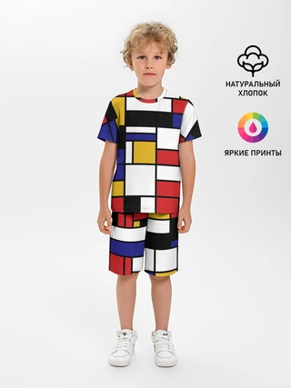 Детская пижама с шортами / Color blocking