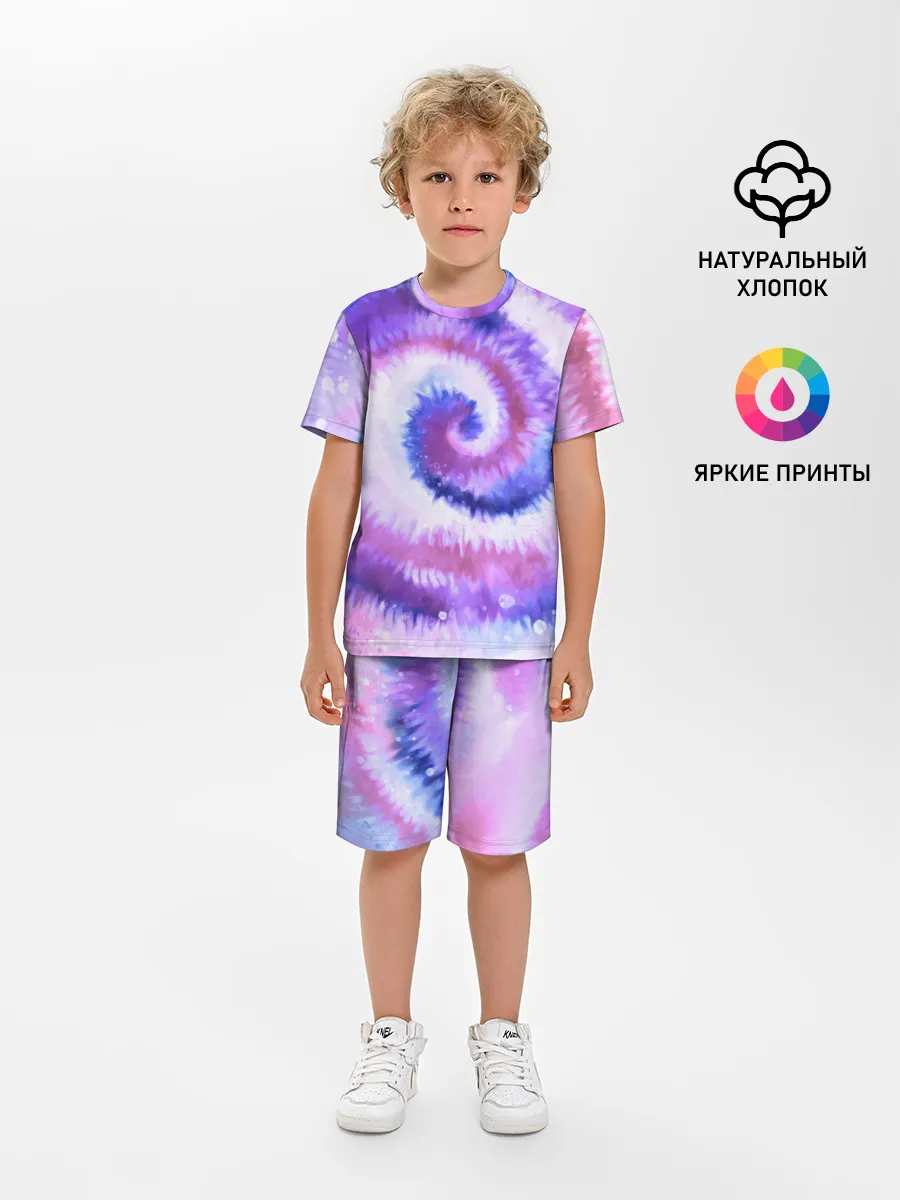 Детская пижама с шортами / TIE-DYE PURPLE