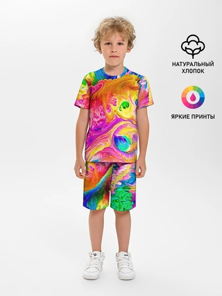 Детская пижама с шортами / TIE DYE | ЯРКИЕ КРАСКИ