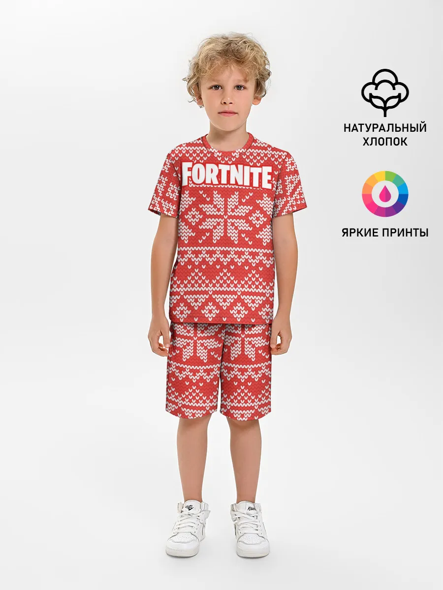 Детская пижама с шортами / Новогодний Fortnite