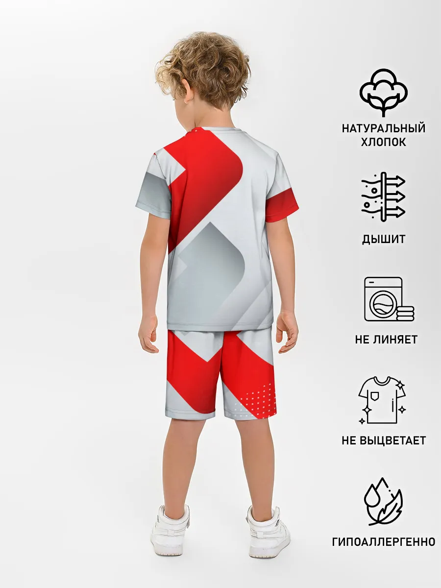 Детская пижама с шортами / 3D SPORT STYLE RED / WHITE