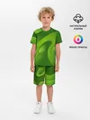 Детская пижама с шортами / 3d Green abstract