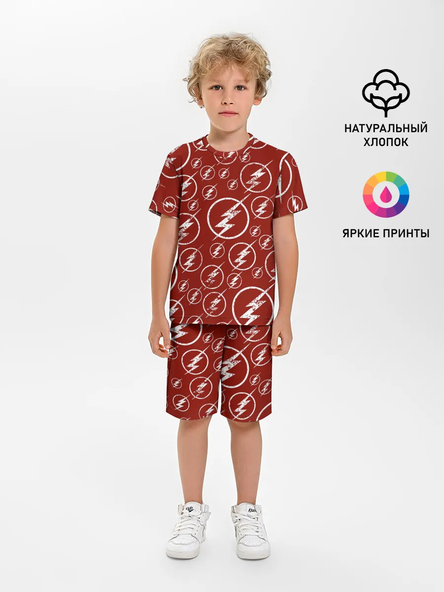 Детская пижама с шортами / The Flash Logo Pattern