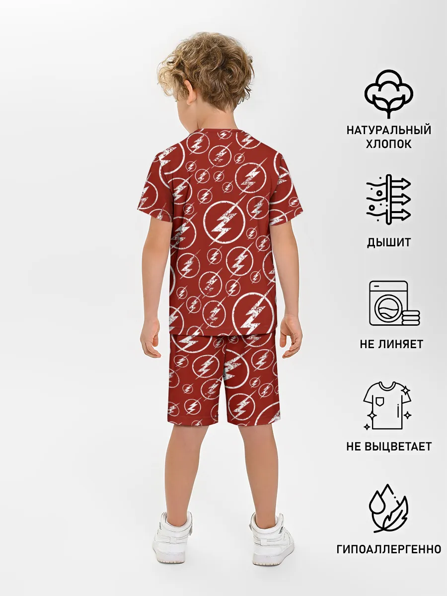 Детская пижама с шортами / The Flash Logo Pattern