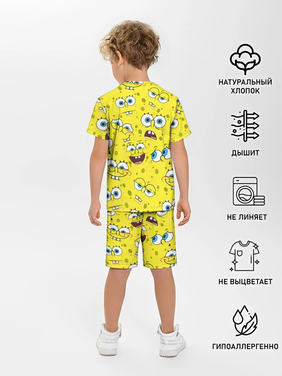 Детская пижама с шортами / Губка Боб / SpongeBob pattern