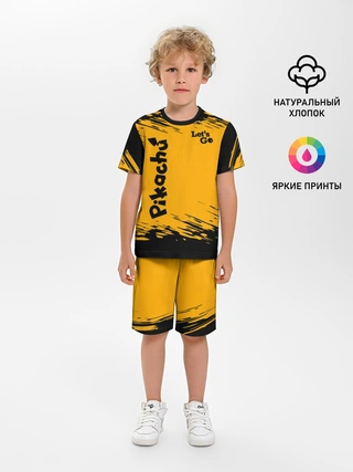 Детская пижама с шортами / Pikachu black&yellow