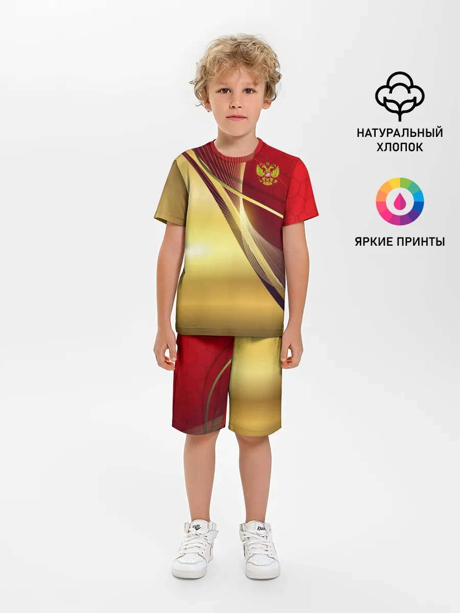 Детская пижама с шортами / RUSSIA SPORT: Red and Gold.