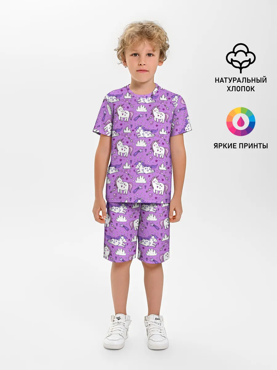 Детская пижама с шортами / Unicorn pattern