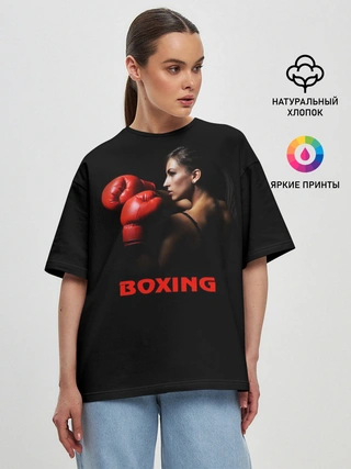 Женская футболка оверсайз / BOXING