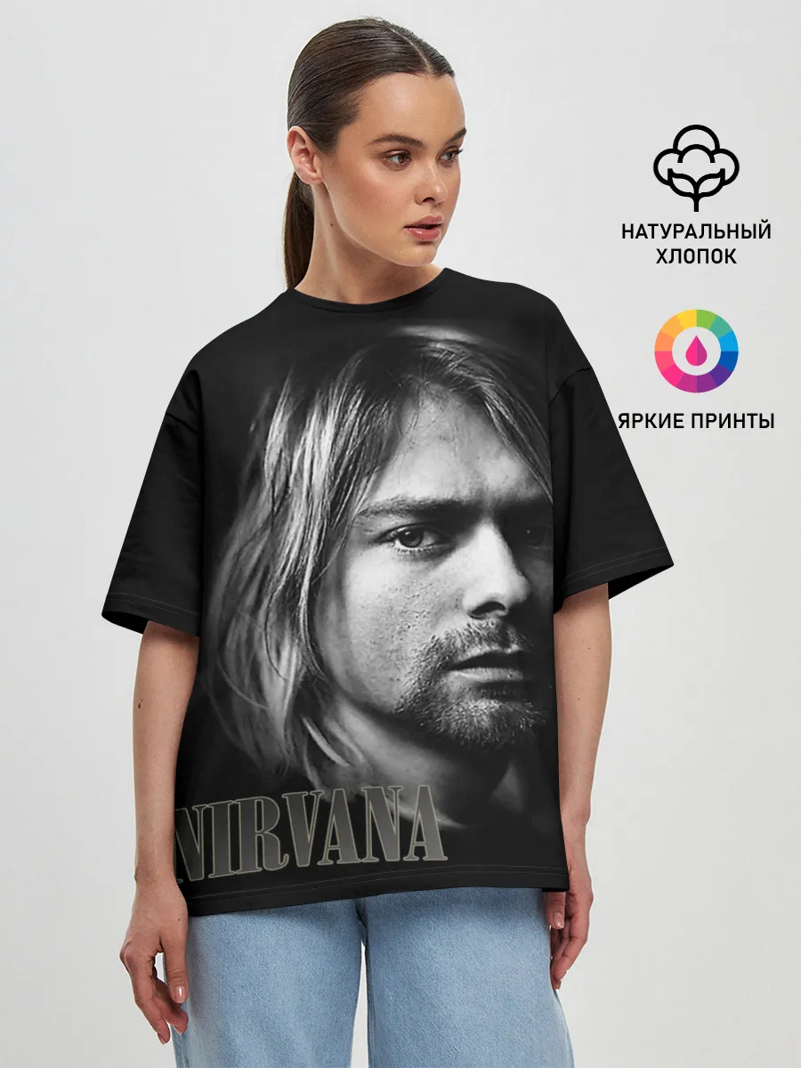 Женская футболка оверсайз / Nirvana