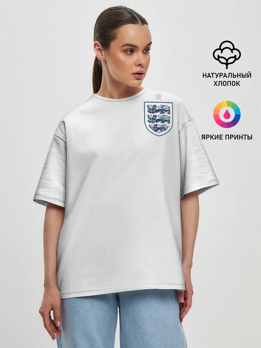 Женская футболка оверсайз / England home WC 2018