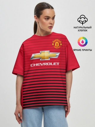 Женская футболка оверсайз / Man United Форма Home 18/19