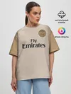 Женская футболка оверсайз / PSG Форма Новая Away 18/19