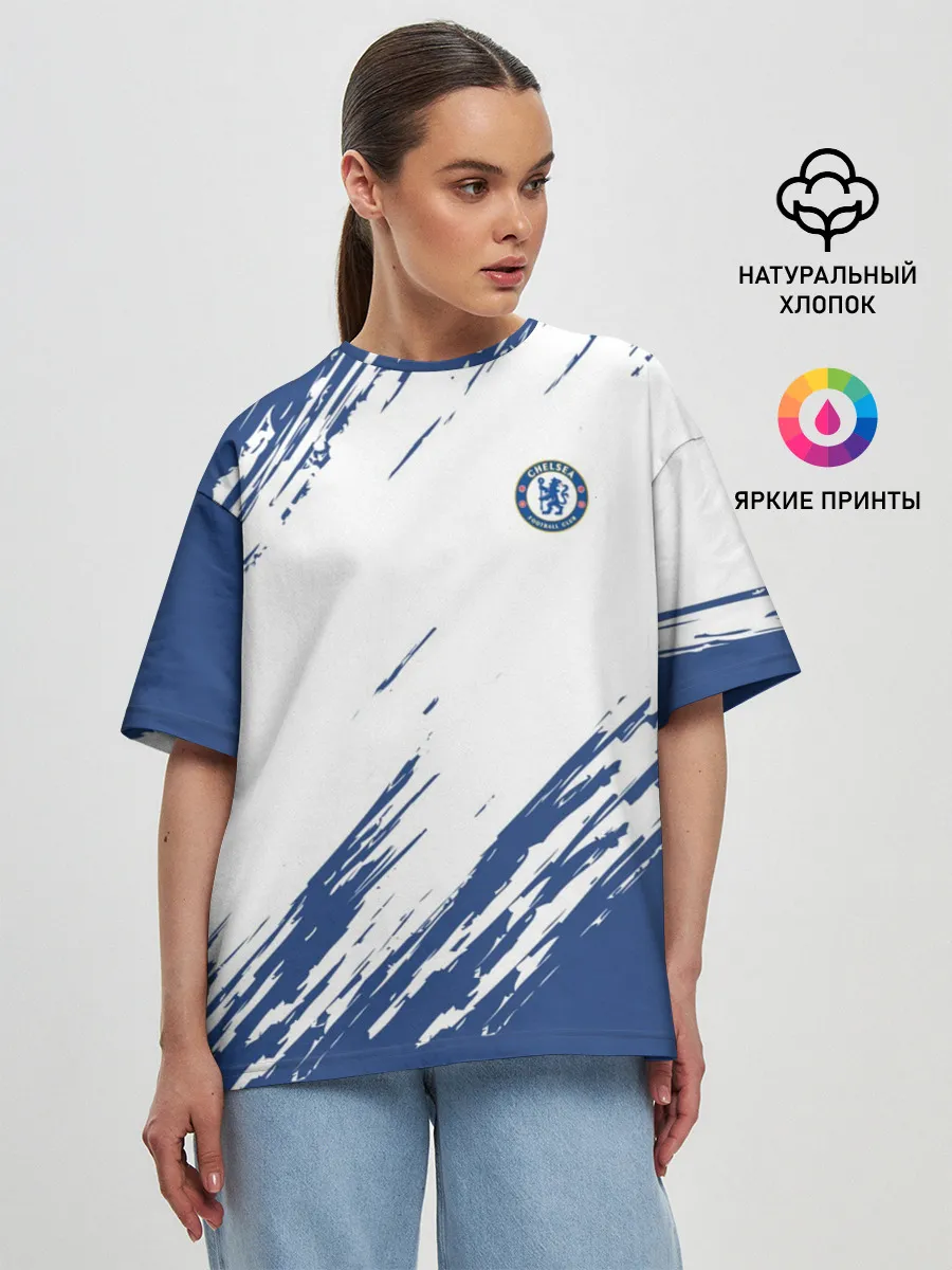 Женская футболка оверсайз / CHELSEA UNIFORM | ФОРМА ЧЕЛСИ