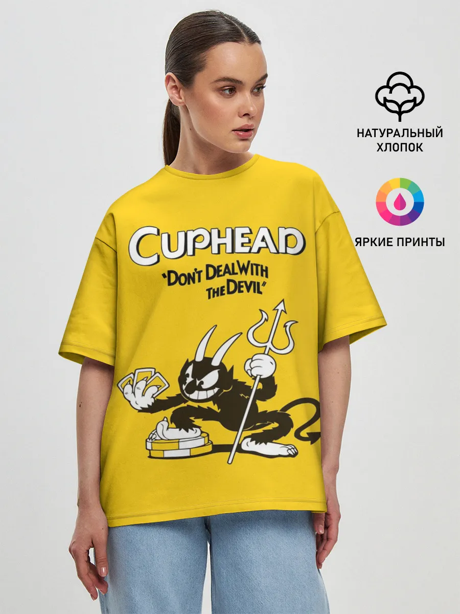 Женская футболка оверсайз / Cuphead