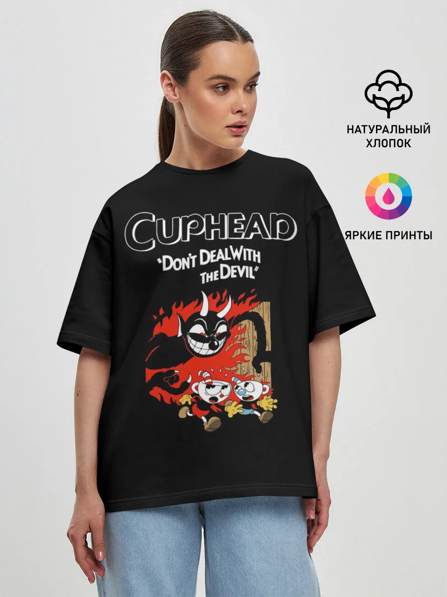 Женская футболка оверсайз / Cuphead