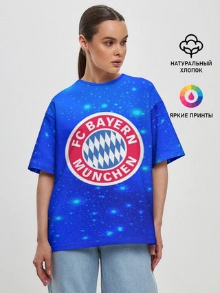 Женская футболка оверсайз / FC Bayern Munchen space 2018