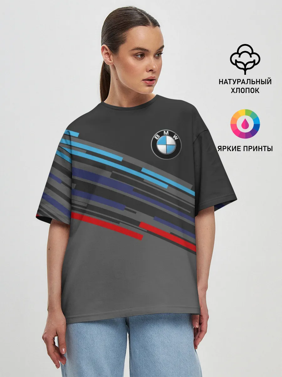 Женская футболка оверсайз / BMW BRAND COLOR