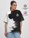 Женская футболка оверсайз / Real Madrid uniform black 2018