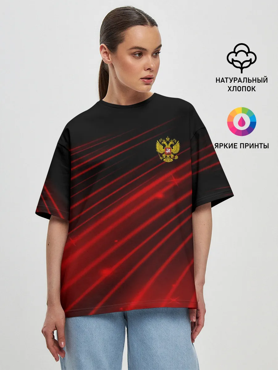 Женская футболка оверсайз / Russia Sport 2018 uniform