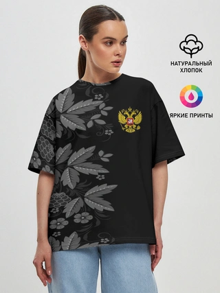 Женская футболка оверсайз / Russia Pattern