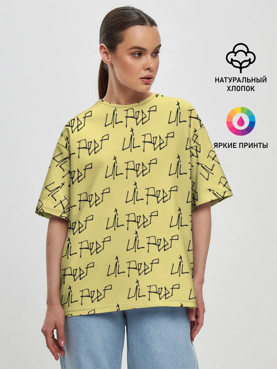 Женская футболка оверсайз / LiL PEEP Pattern