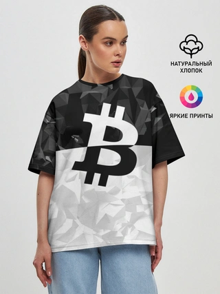 Женская футболка оверсайз / BITCOIN Black Collection