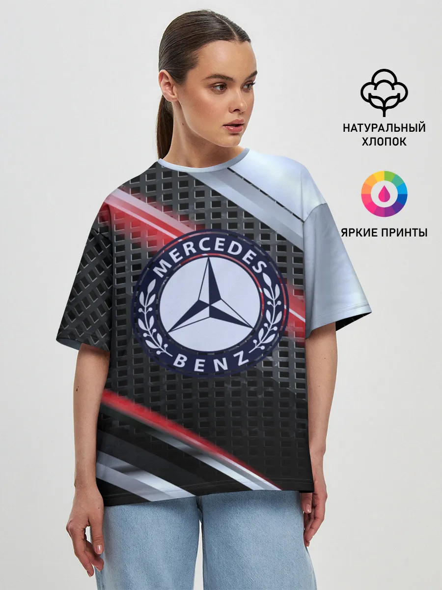 Женская футболка оверсайз / MERCEDES high speed collection