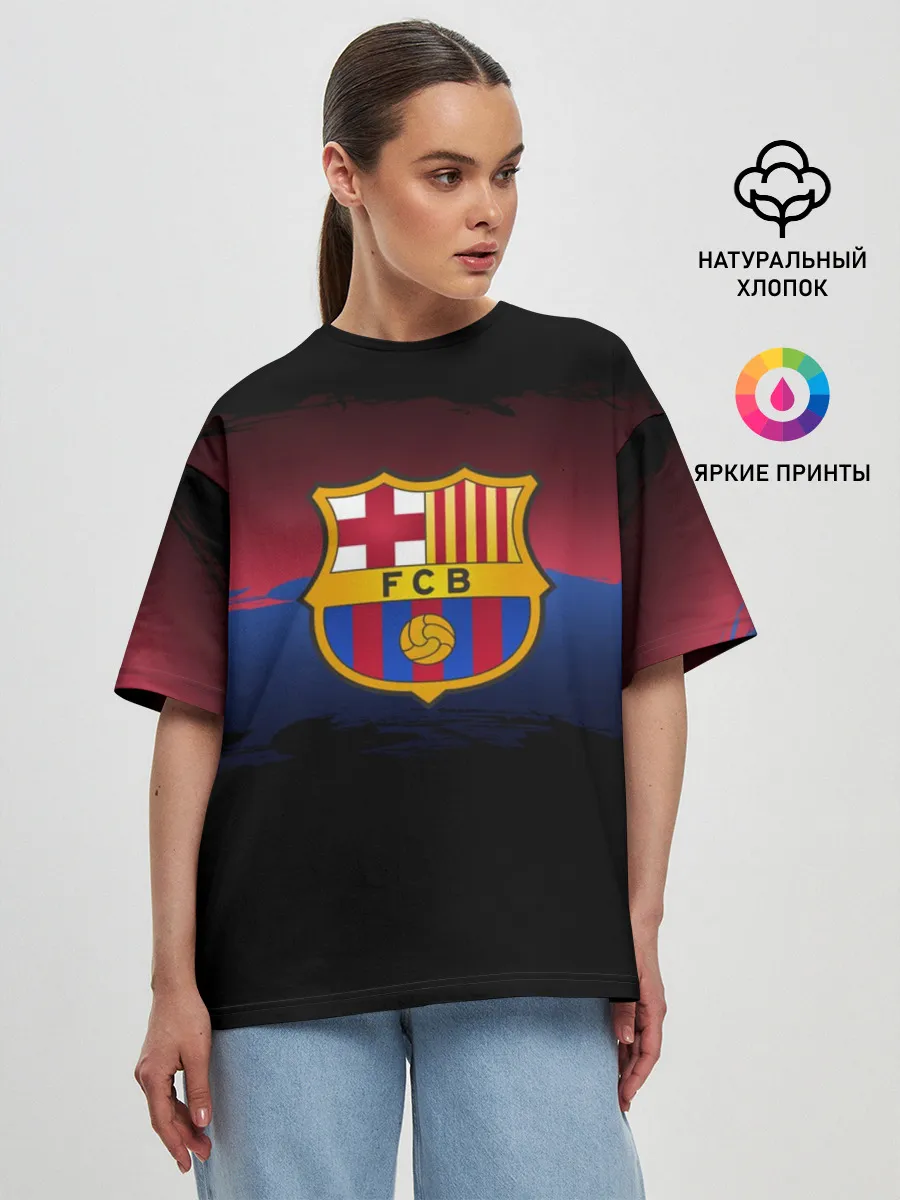 Женская футболка оверсайз / Barcelona FC