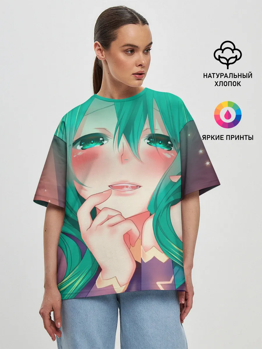 Женская футболка оверсайз / Miku Ahegao