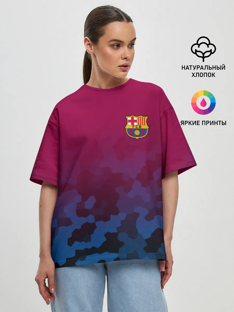 Женская футболка оверсайз / FC BARCA SPORT