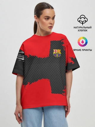 Женская футболка оверсайз / BARCELONA SPORT RED