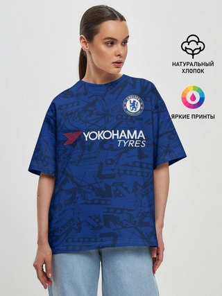 Женская футболка оверсайз / Chelsea home 19-20