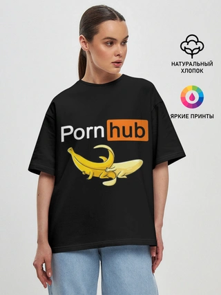 Женская футболка оверсайз / PORN HUB