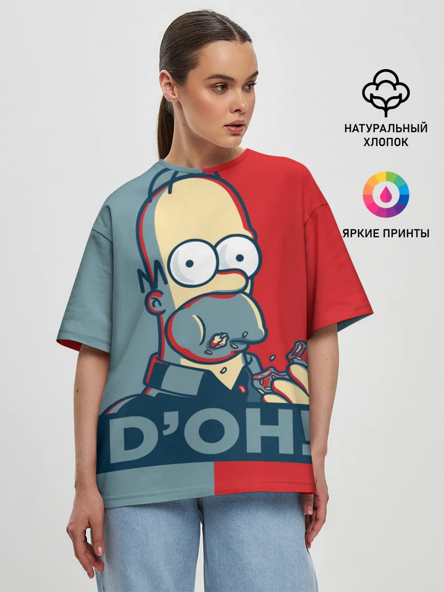 Женская футболка оверсайз / Homer Simpson (DOH!)