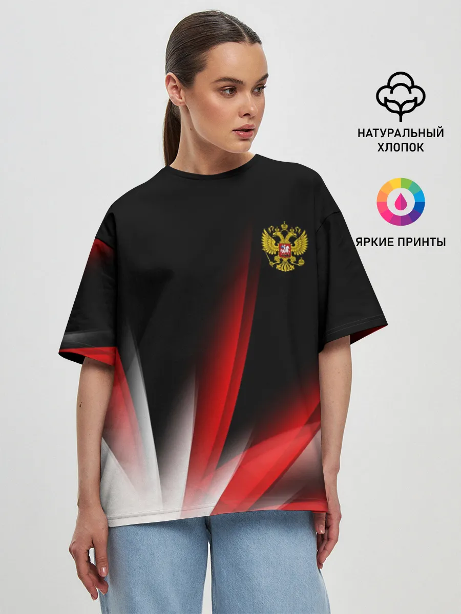 Женская футболка оверсайз / Russia sport collection