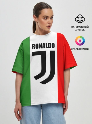 Женская футболка оверсайз / Ronaldo Juventus Italy