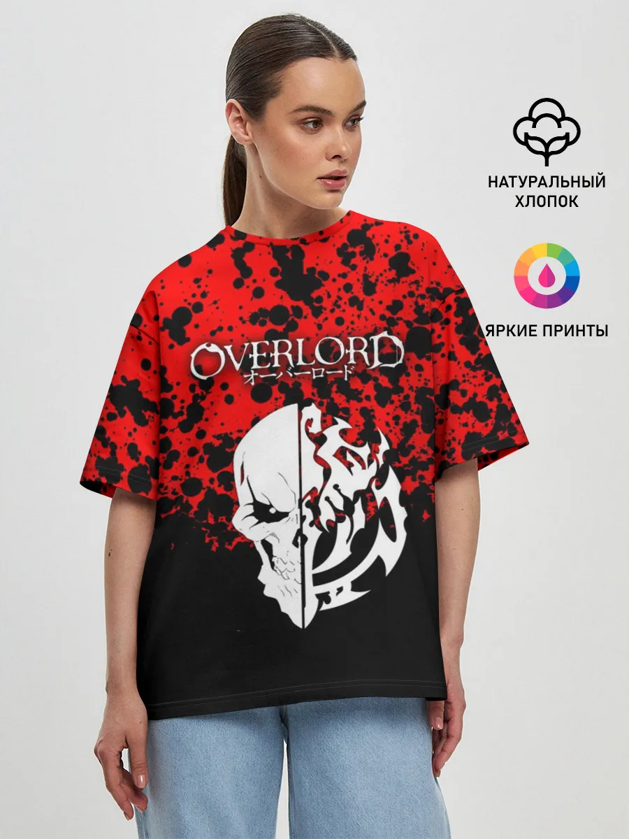 Женская футболка оверсайз / Overlord Skull red