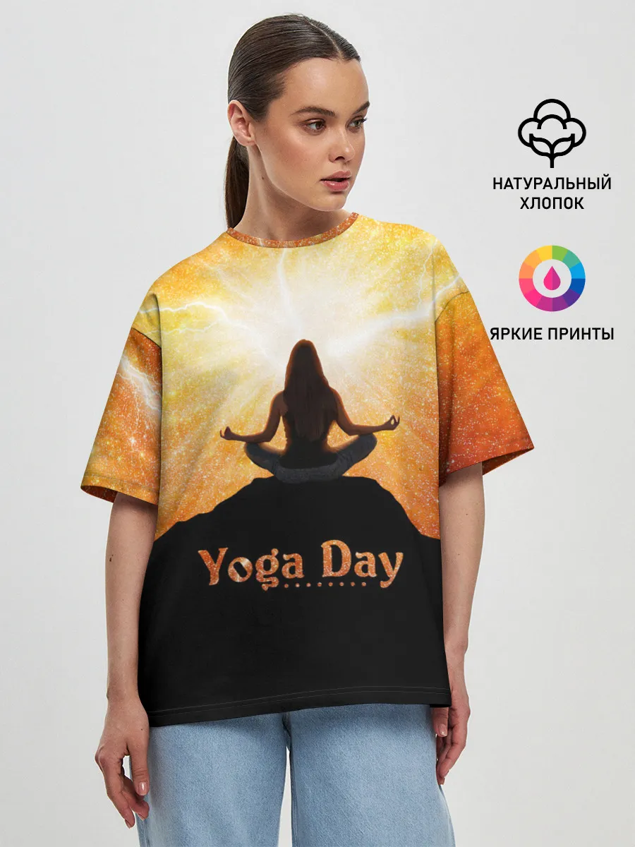 Женская футболка оверсайз / International Yoga Day