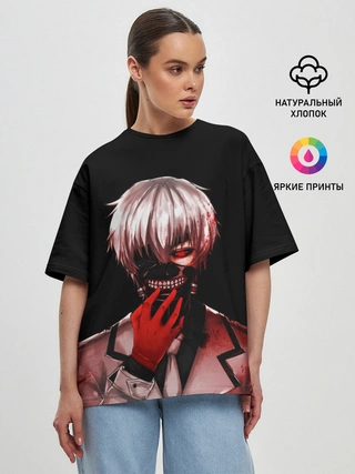 Женская футболка оверсайз / Ken Kaneki в крови