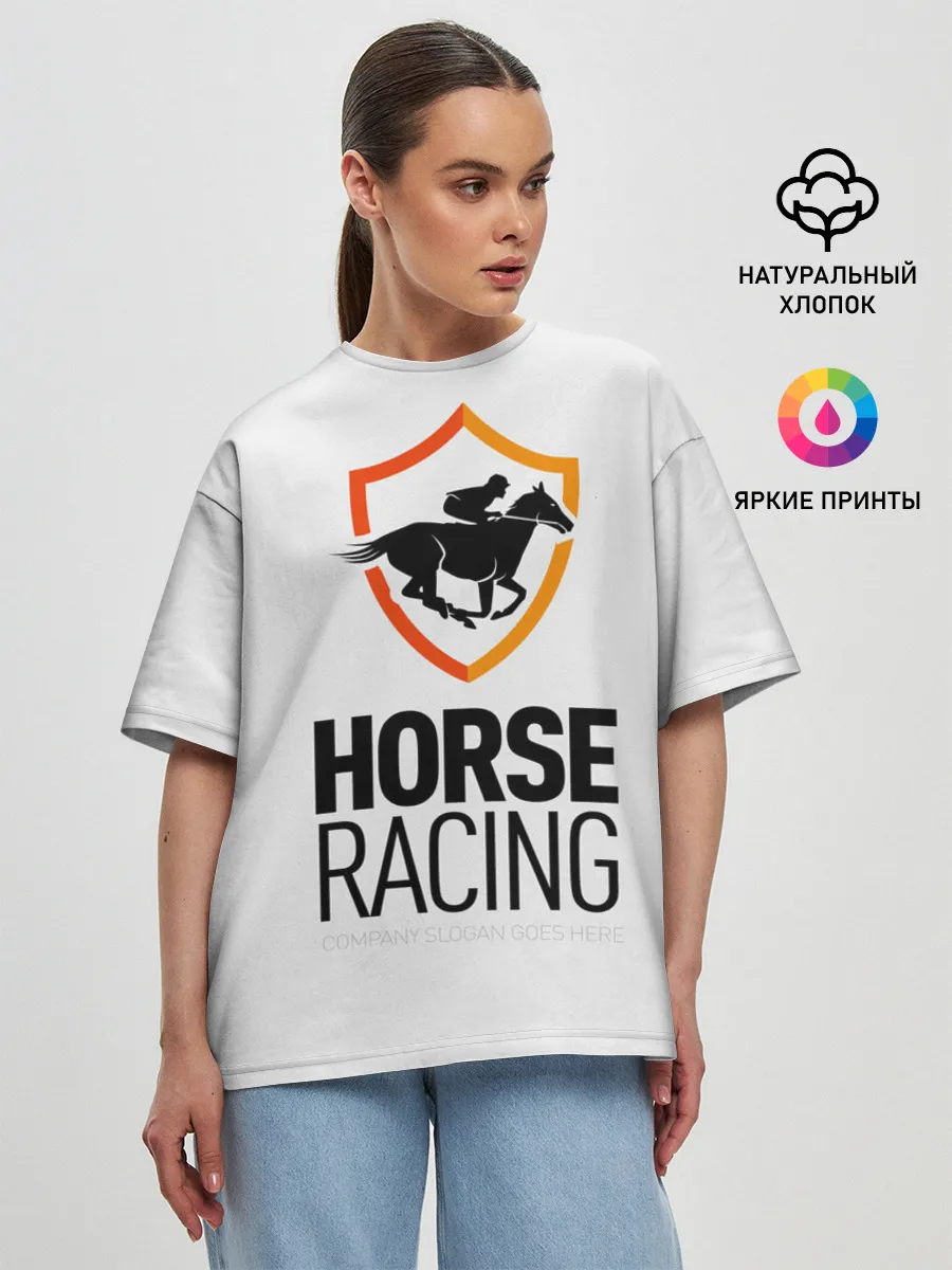 Женская футболка оверсайз / Horse racing