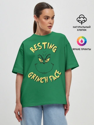 Женская футболка оверсайз / Resting Grinch Face