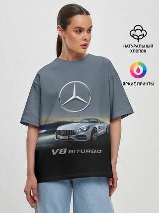 Женская футболка оверсайз / V8 Biturbo