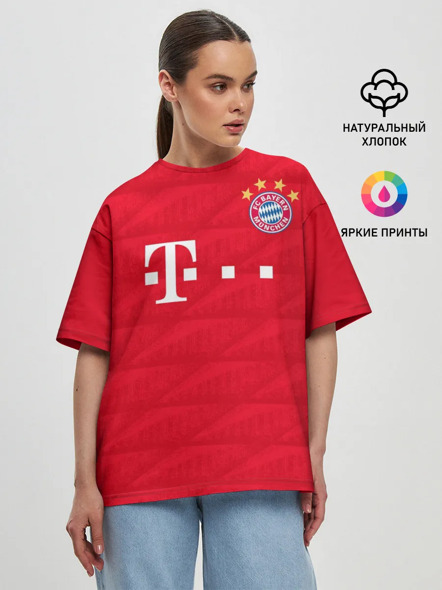 Женская футболка оверсайз / Bayern home 19-20