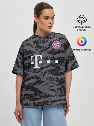 Женская футболка оверсайз / Bayern away gk 18-19