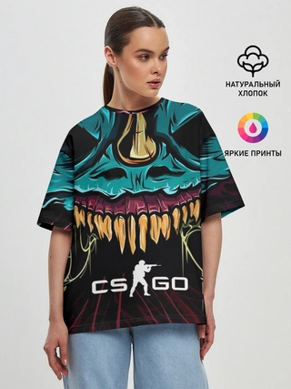 Женская футболка оверсайз / CS GO hyper beast skin