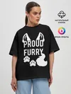 Женская футболка оверсайз / Proud Furry