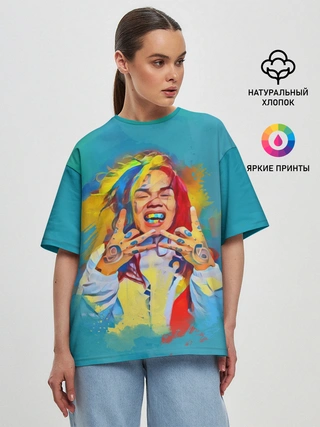 Женская футболка оверсайз / 6IX9INE PAINTS